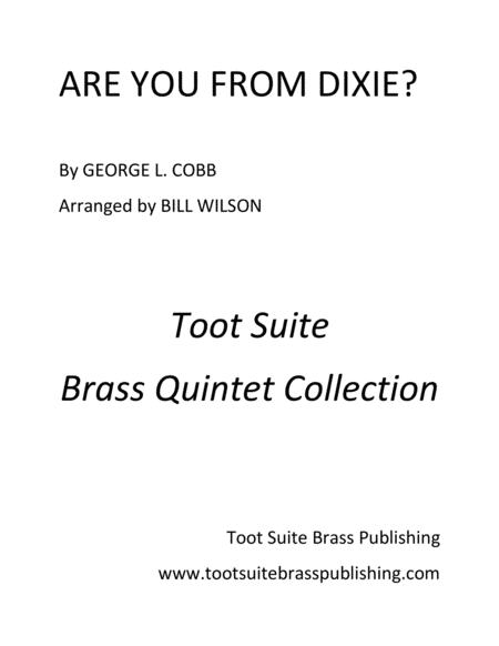 Free Sheet Music Are You From Dixie