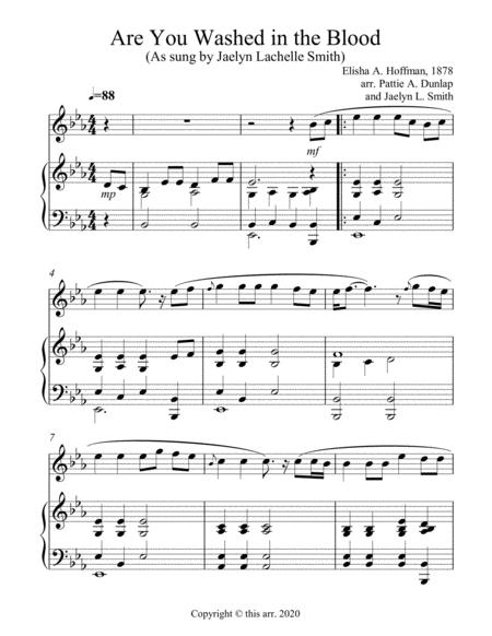 Free Sheet Music Are You Washed In The Blood Flute Piano Duet