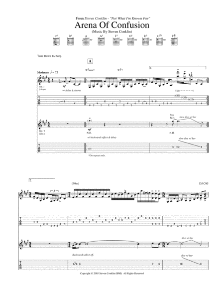 Arena Of Confusion Sheet Music