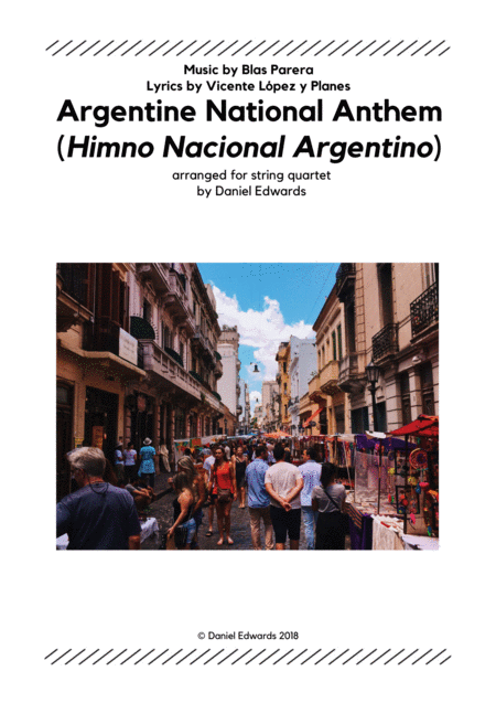 Argentine National Anthem Himno Nacional Argentino Short Version Arranged For String Quartet Sheet Music