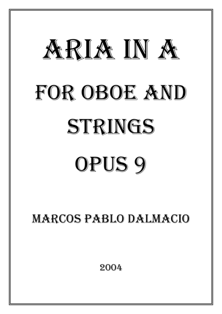 Free Sheet Music Aria For Oboe And Strings Opus 9