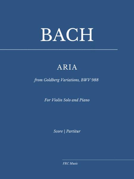 Aria For Violin Solo And Piano From Goldberg Variations Bwv 988 Sheet Music
