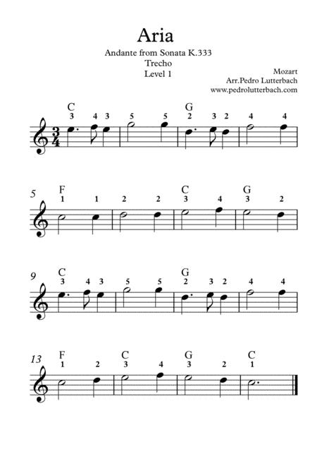Free Sheet Music Aria From Sonata K 333