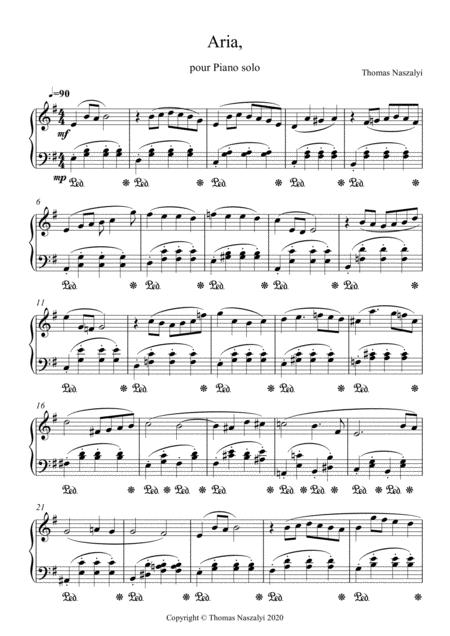 Free Sheet Music Aria Pour Piano Solo