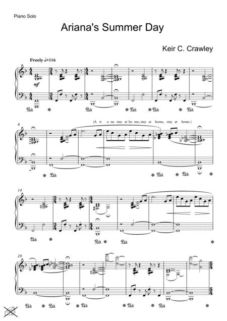 Arianas Summer Day Sheet Music