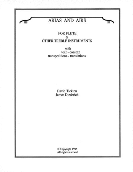 Arias And Airs For Flute Or Treble Instruments Sheet Music