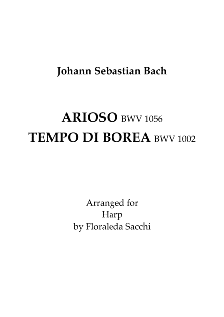 Arioso Bwv 1056 Tempo Di Borea Bwv 1002 Sheet Music