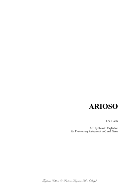 Arioso Bwv 156 Arr For Clarinet In Bb Or Any Instrument In Bb And Piano Sheet Music