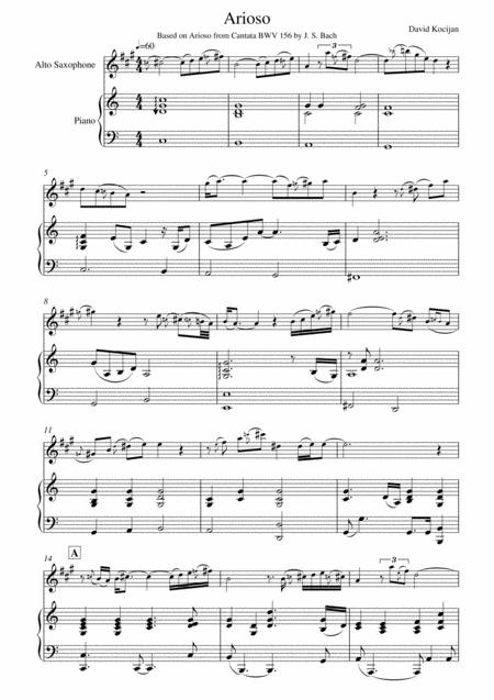 Arioso Piano Alto Sax Sheet Music