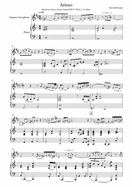 Arioso Piano Soprano Sax Sheet Music