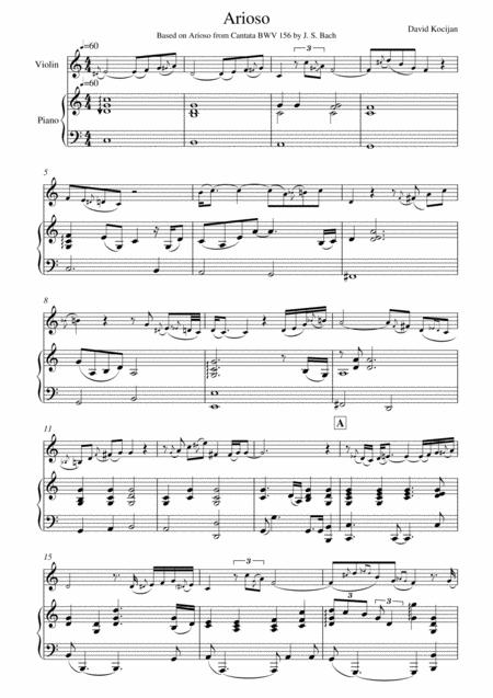 Arioso Piano Violin Sheet Music