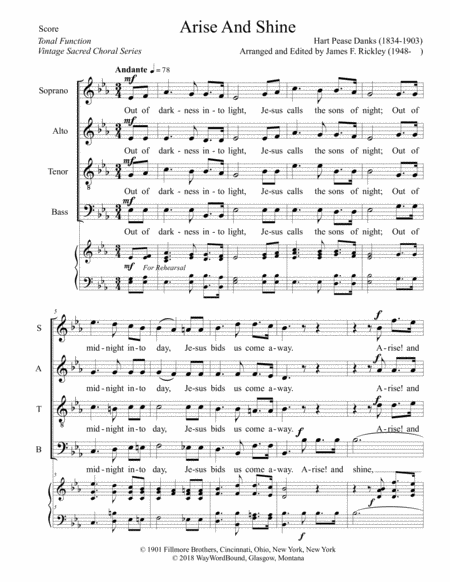 Arise And Shine Sheet Music