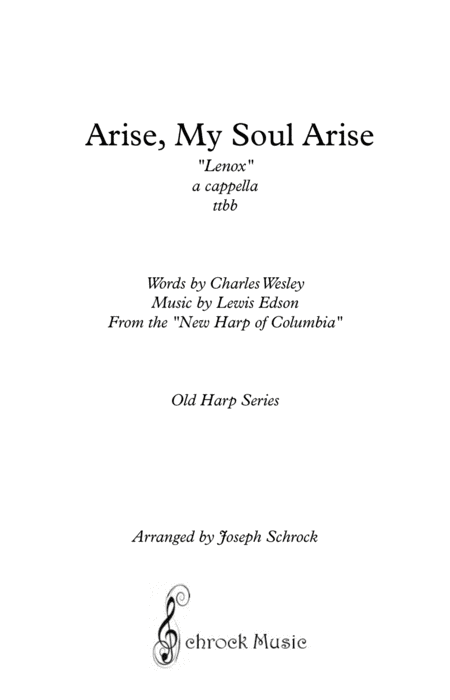 Arise My Soul Arise Sheet Music