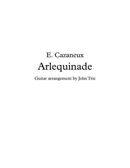 Arlequinade Sheet Music