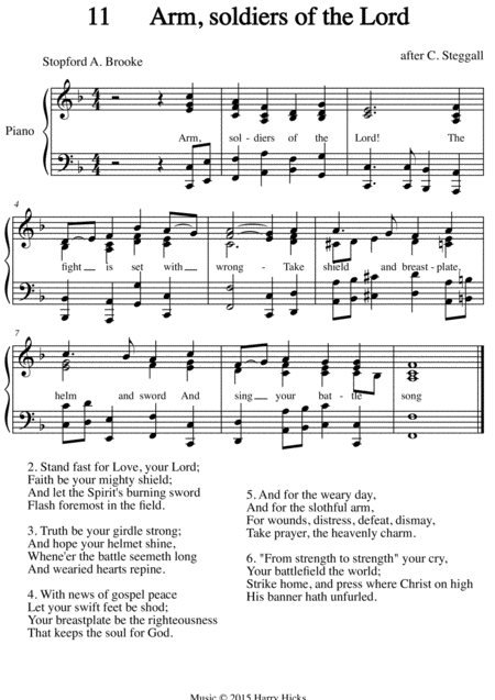 Free Sheet Music Arm Soldiers Of The Lord A New Tune To A Wonderful Old Hymn