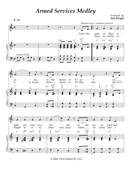 Free Sheet Music Armed Services Medley