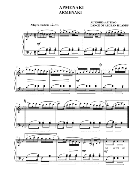 Free Sheet Music Armenaki