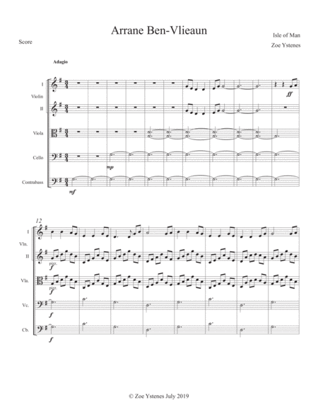 Free Sheet Music Arrane Ben Vlieaun