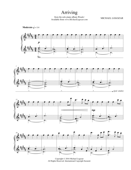 Arriving Sheet Music