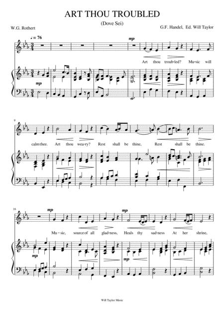 Free Sheet Music Art Thou Troubled Medium Voice Eb