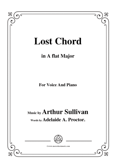 Arthur Sullivan Lost Chord In A Flat Major For Voice And Piano Sheet Music