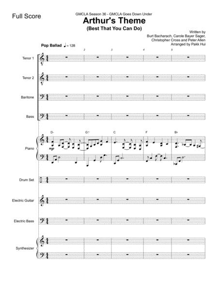 Arthurs Theme Best That You Can Do Conductor Score And Band Parts Sheet Music