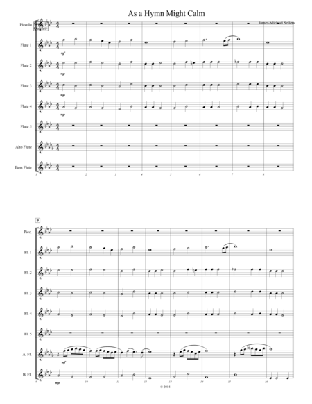 As A Hymn Might Calm For Expandable Flute Choir Sheet Music