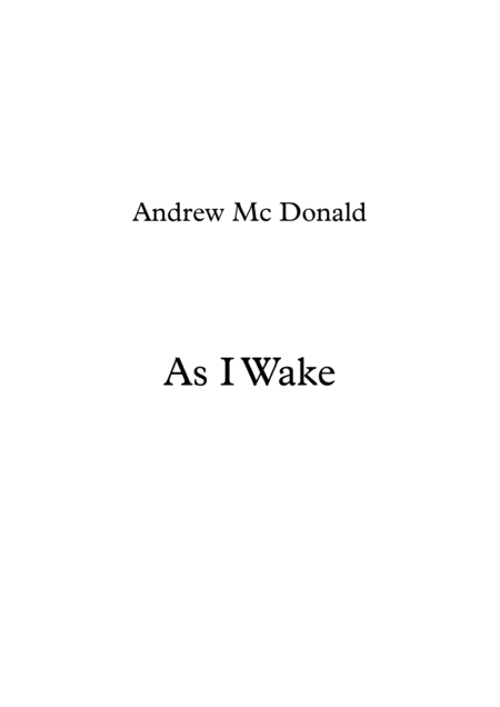 As I Wake Sheet Music