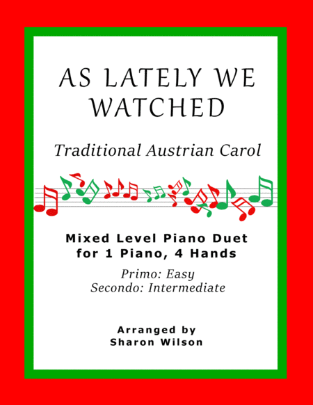 As Lately We Watched Easy Piano Duet 1 Piano 4 Hands Sheet Music