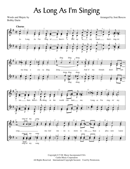 Free Sheet Music As Long As I M Singing Jb