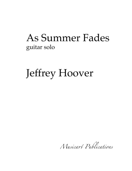 As Summer Fades Guitar Solo Sheet Music