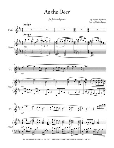 As The Deer Flute And Piano Sheet Music