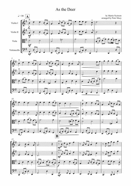 As The Deer For String Quartet Sheet Music