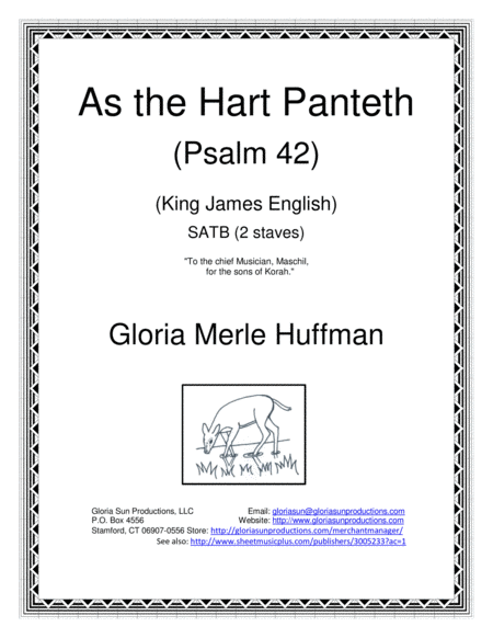 As The Hart Panteth Psalm 42 A Major Satb Downloadable Pdf Sheet Music