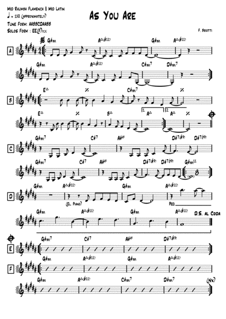 Free Sheet Music As You Are
