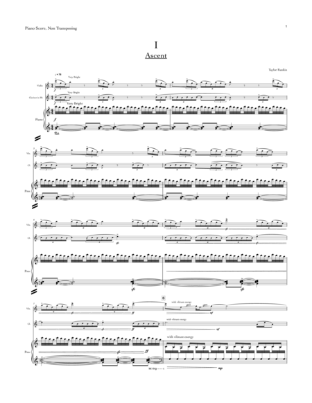 Ascent Metropolis Movement I Trio For Violin Bb Clarinet And Piano Sheet Music