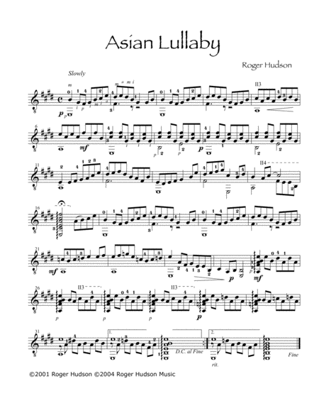 Asian Lullaby Sheet Music