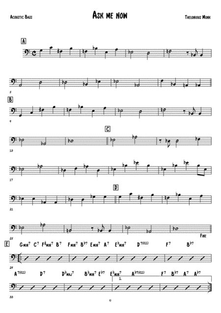 Free Sheet Music Ask Me Now Acoustic Bass