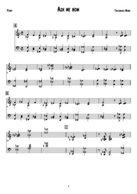 Ask Me Now Piano Sheet Music