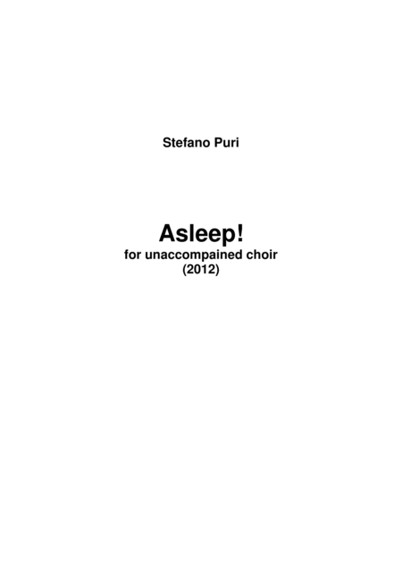 Asleep Sheet Music