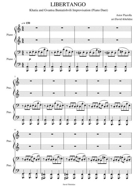 Astor Piazzola Libertango For Four Hand Sheet Music