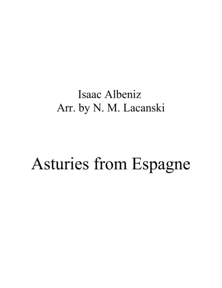 Asturies From Espagnole Sheet Music