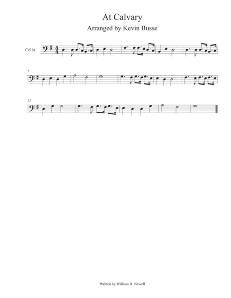 At Calvary Cello Sheet Music