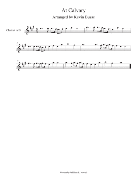 At Calvary Clarinet Sheet Music