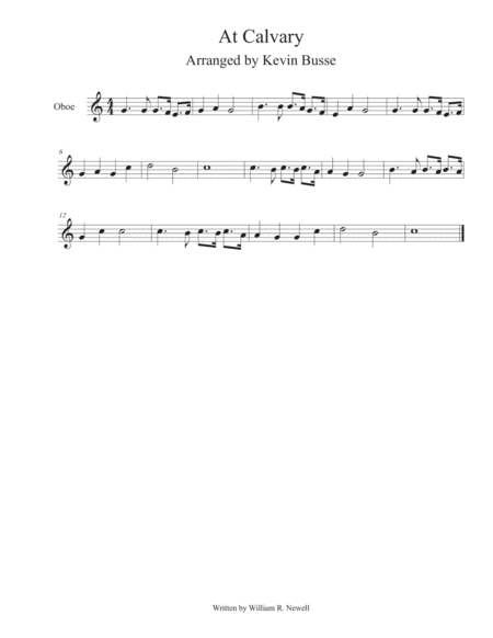 At Calvary Easy Key Of C Oboe Sheet Music