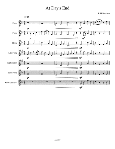 Free Sheet Music At Days End