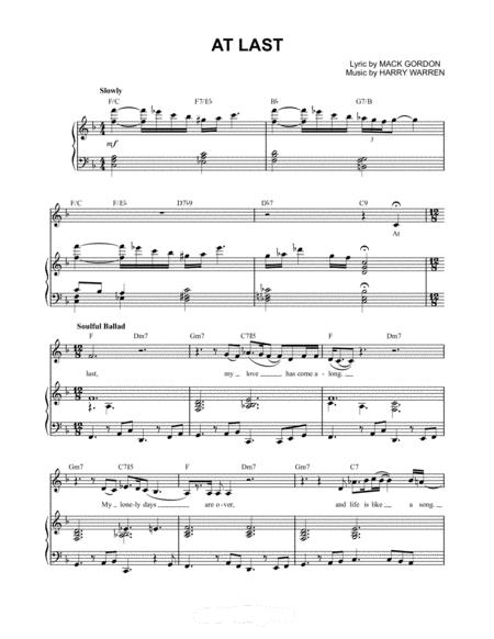 Free Sheet Music At Last Etta James Piano Transcription