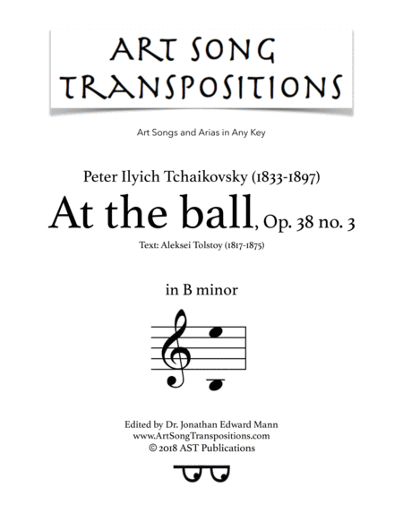 At The Ball Op 38 No 3 B Minor Sheet Music