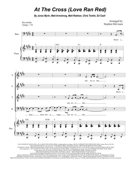 At The Cross Love Ran Red For Satb Sheet Music