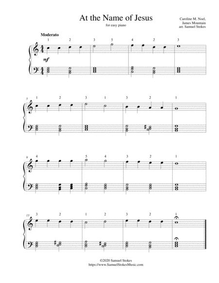 At The Name Of Jesus For Easy Piano Sheet Music